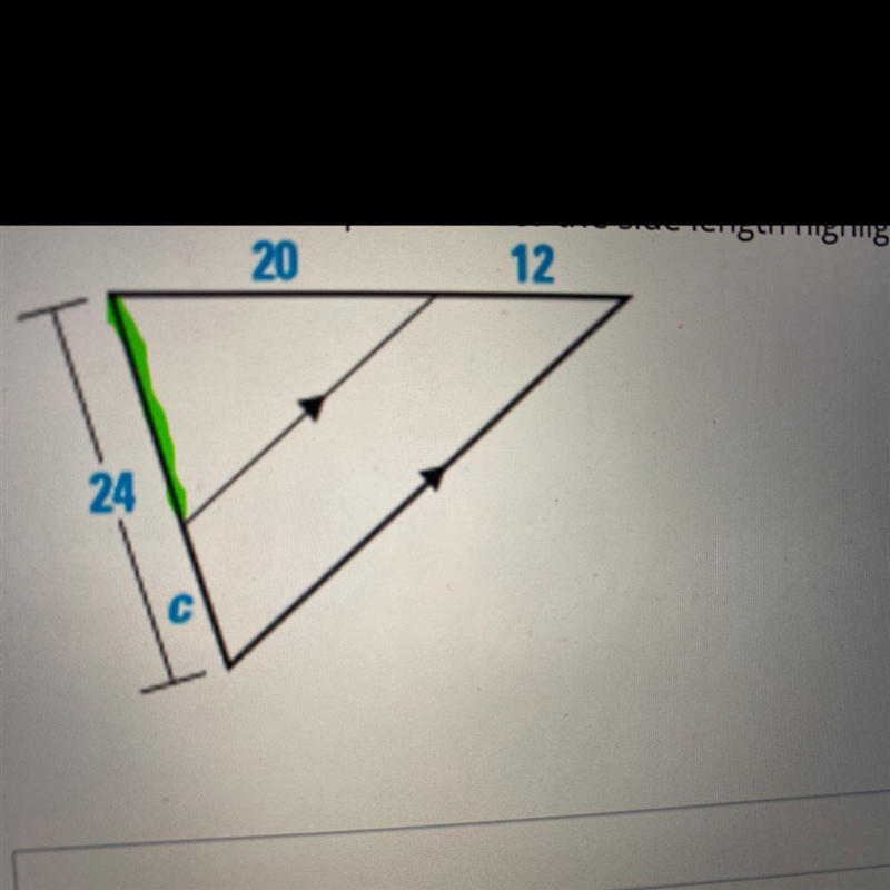 What is the value/expression for the side length highlighted in green.-example-1