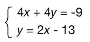 Which of the following ordered pairs are solutions to the system of equations below-example-1