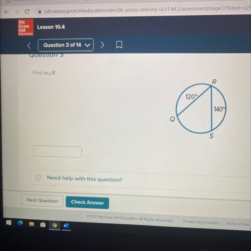 Find mZR R 120° 140° S Need help with this question?-example-1