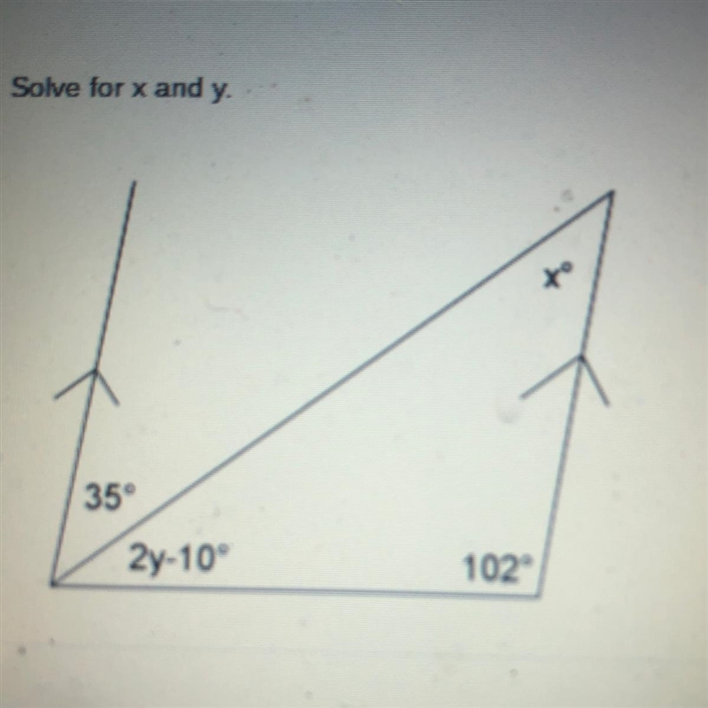 Can you please Solve for x and y-example-1