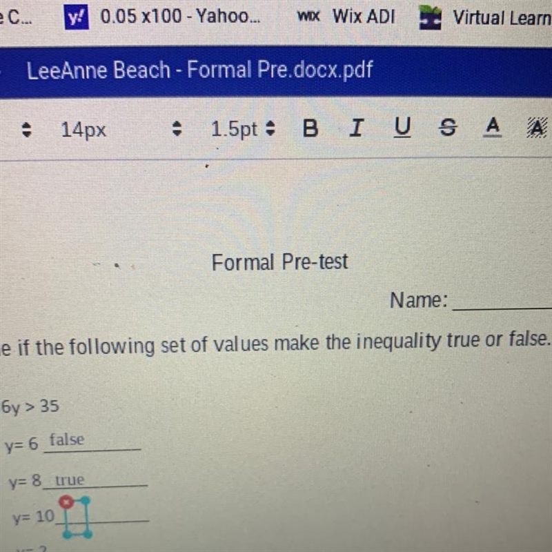 Does y=10 true or false??-example-1