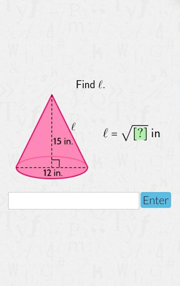 Find l of the following cone ​-example-1