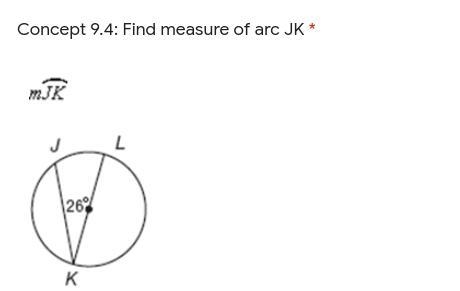 Find the measure of arc JK-example-1