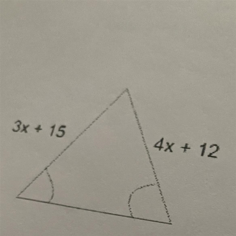 Find the value of x in the triangle.-example-1