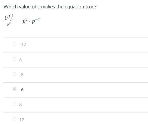 Which value of c makes the equation true?-example-1