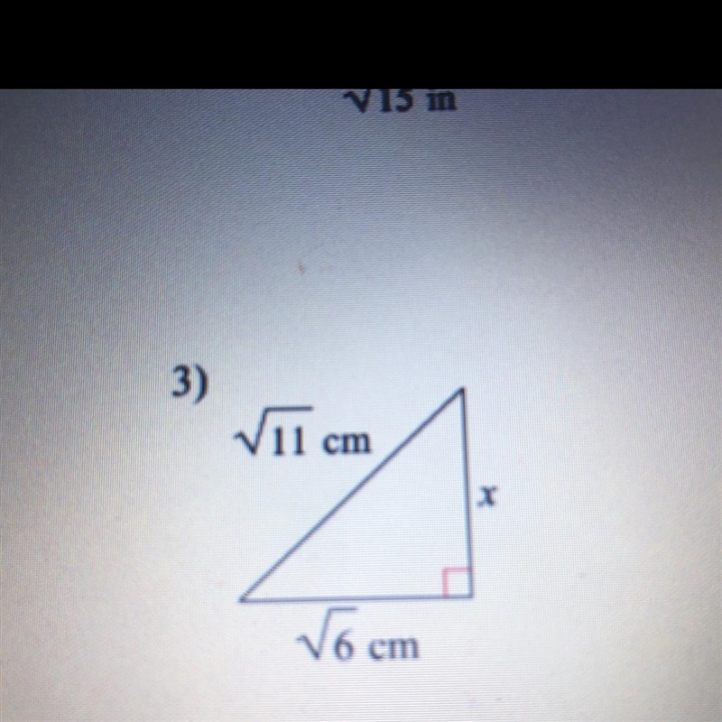 Find the missing side of the triangle and leave the answer in simplest radical form-example-1