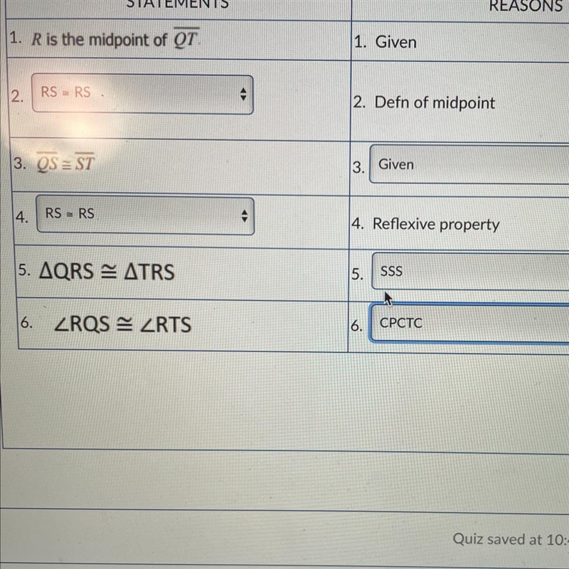 Is this right? R is the midpoint of QT-example-1