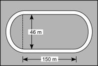 A running track in the shape of an oval is shown. The ends of the track form semicircles-example-1