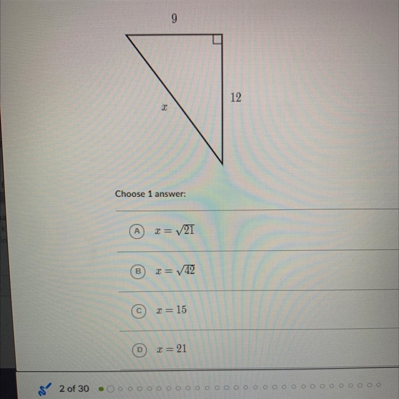 Find the value of X in the triangle shown in the image-example-1