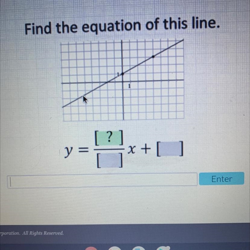 Find the equation of this line. [?] x + [ ] y-example-1