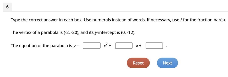 PLEASE HELP! Type the correct answer in each box. Use numerals instead of words. If-example-1