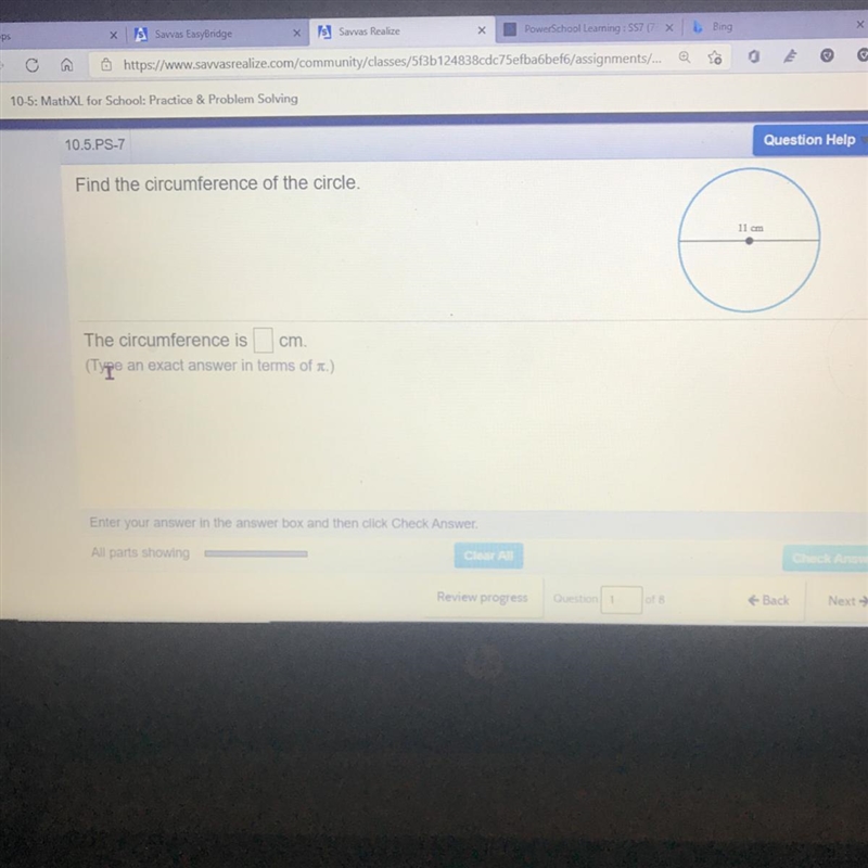 Find the circumference of the circle.-example-1