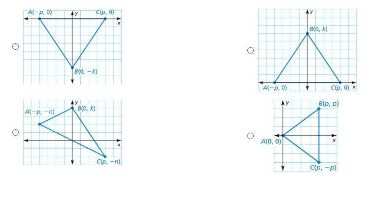 Which is the most convenient placement of an isosceles triangle in the coordinate-example-1