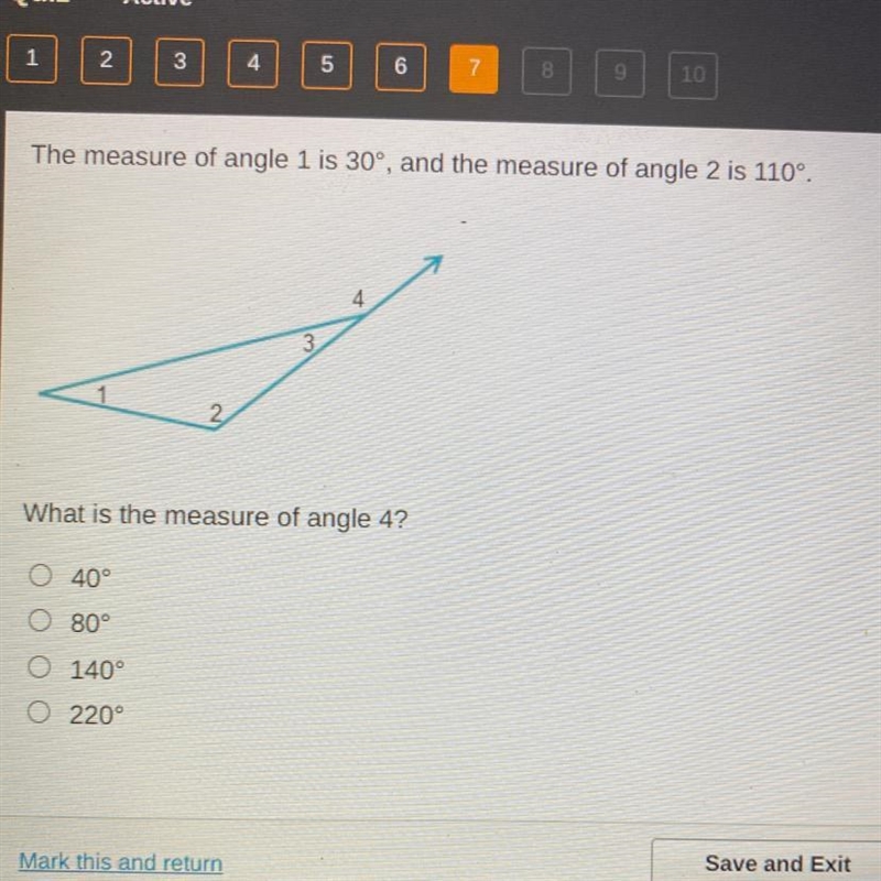 The measure of angle 1 is 30°, and the measure of angle 2 is 110° 3 What is the measure-example-1