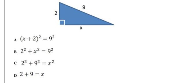 For the right triangle shown, whih equation can be used to find the vaule of x-example-1