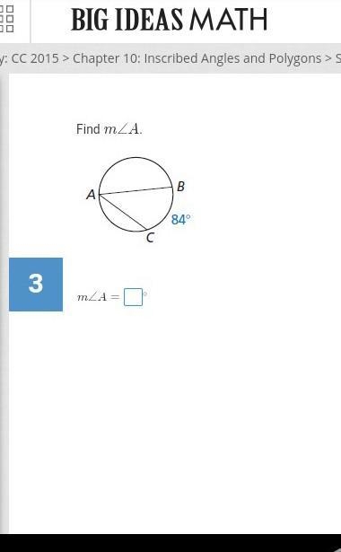 Find angle a from geometry cahpter 10.4 inscribed angles and polygons​-example-1