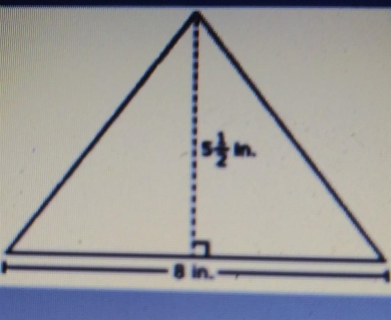 What is the area of the triangle in square inches?​-example-1