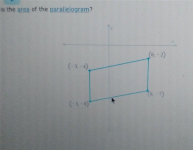 What is the area of the parallelogram? ​-example-1