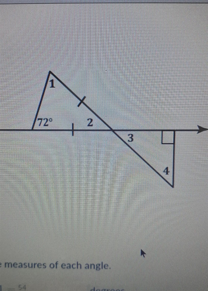 What is the angle of 1,2,3, and 4?​-example-1