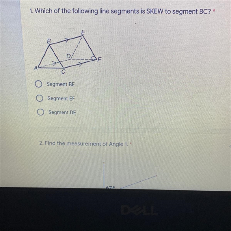 For number 1 which is skew to BC?-example-1