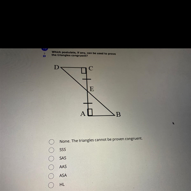 Which postulate, if any, can be used to prove the triangles congruent.-example-1