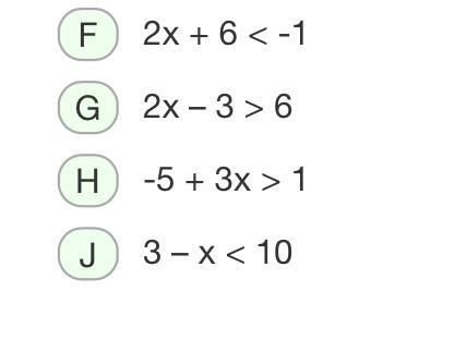 If x = -2, which inequality is true?-example-1