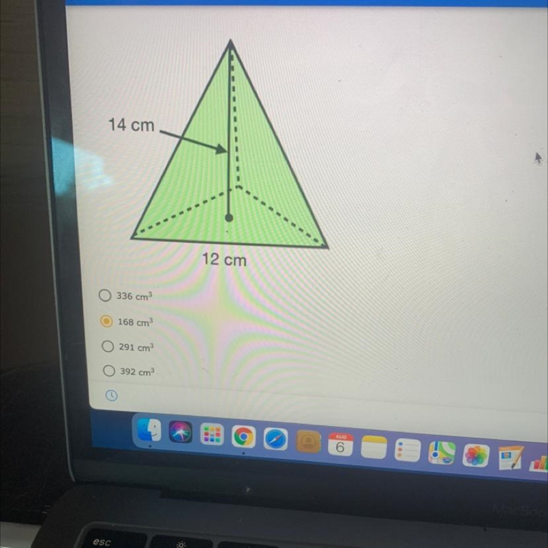 2. What is the volume of the regular pyramid to the nearest whole number? 14 cm 12 cm-example-1