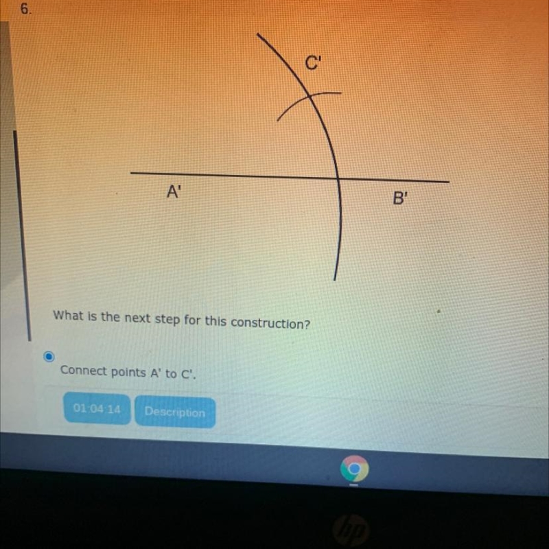 What is the next step for this construction? Connect points A' to C. A. Connect points-example-1