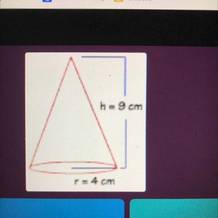 Find the volume of the cone-example-1