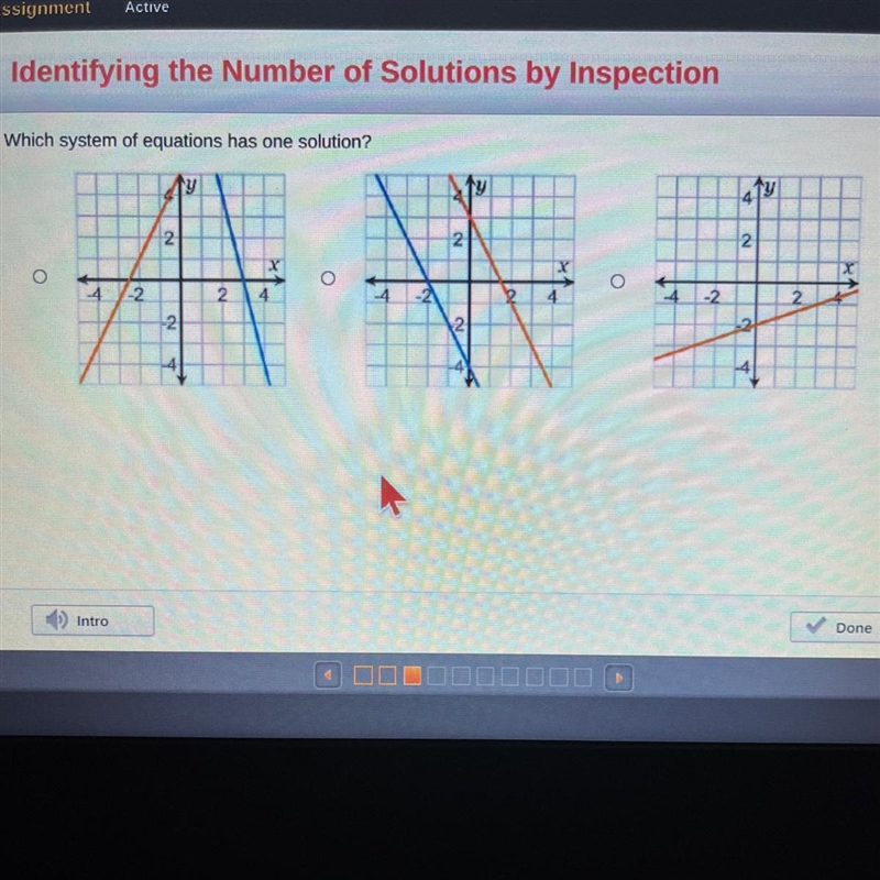 Which system of equations has one solution?-example-1