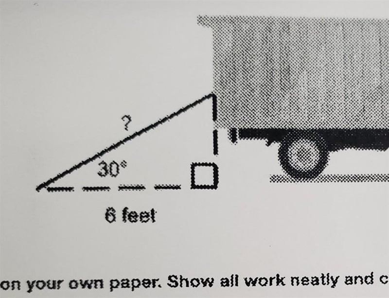 PLEASE HELP The picture below shows a loading platform that extends out 6 feet from-example-1