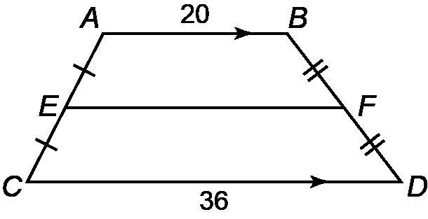 What is EF? A. 26 B. 28 C. 30 D. cannot be determined from information given-example-1