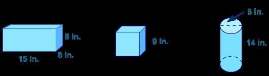 Calculate the volume of each solid. Use 3.14 for pi. Round answers to the nearest-example-1