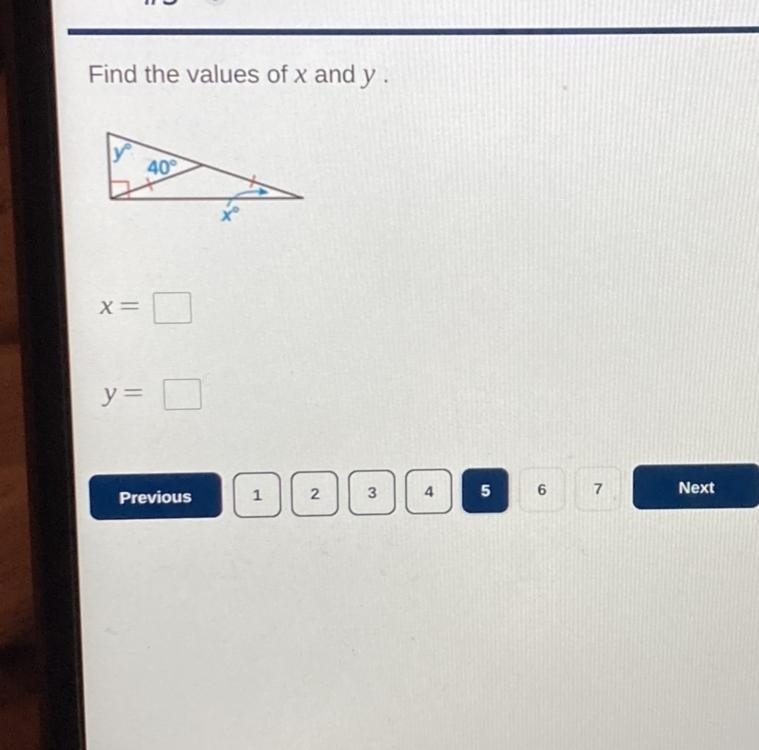 Find the values of x and y-example-1