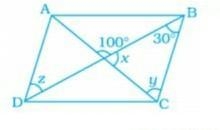 ABCD is a parallelogram. Find the value of x, y and z.​-example-1