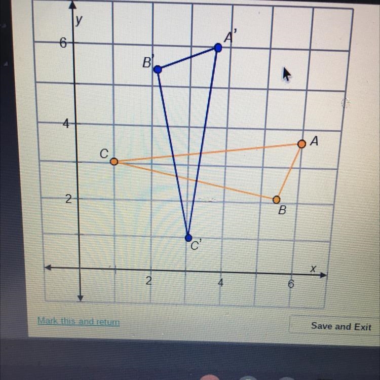 What is the equation for the line of reflection? X equals 3, Y equals 3, Y equals-example-1