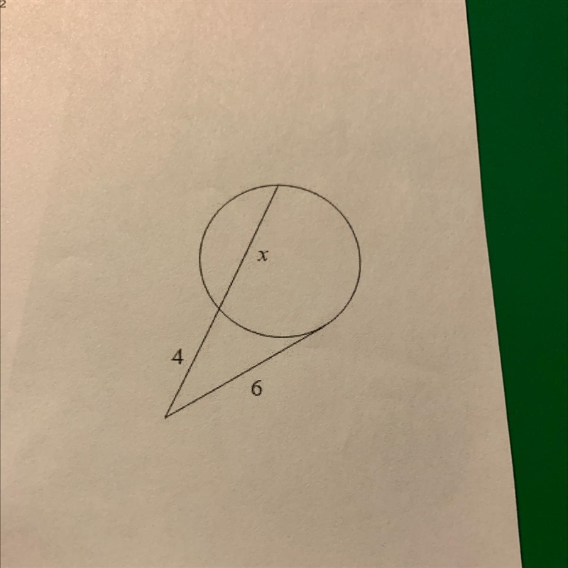 Find x using the secant-tangent theorem.-example-1