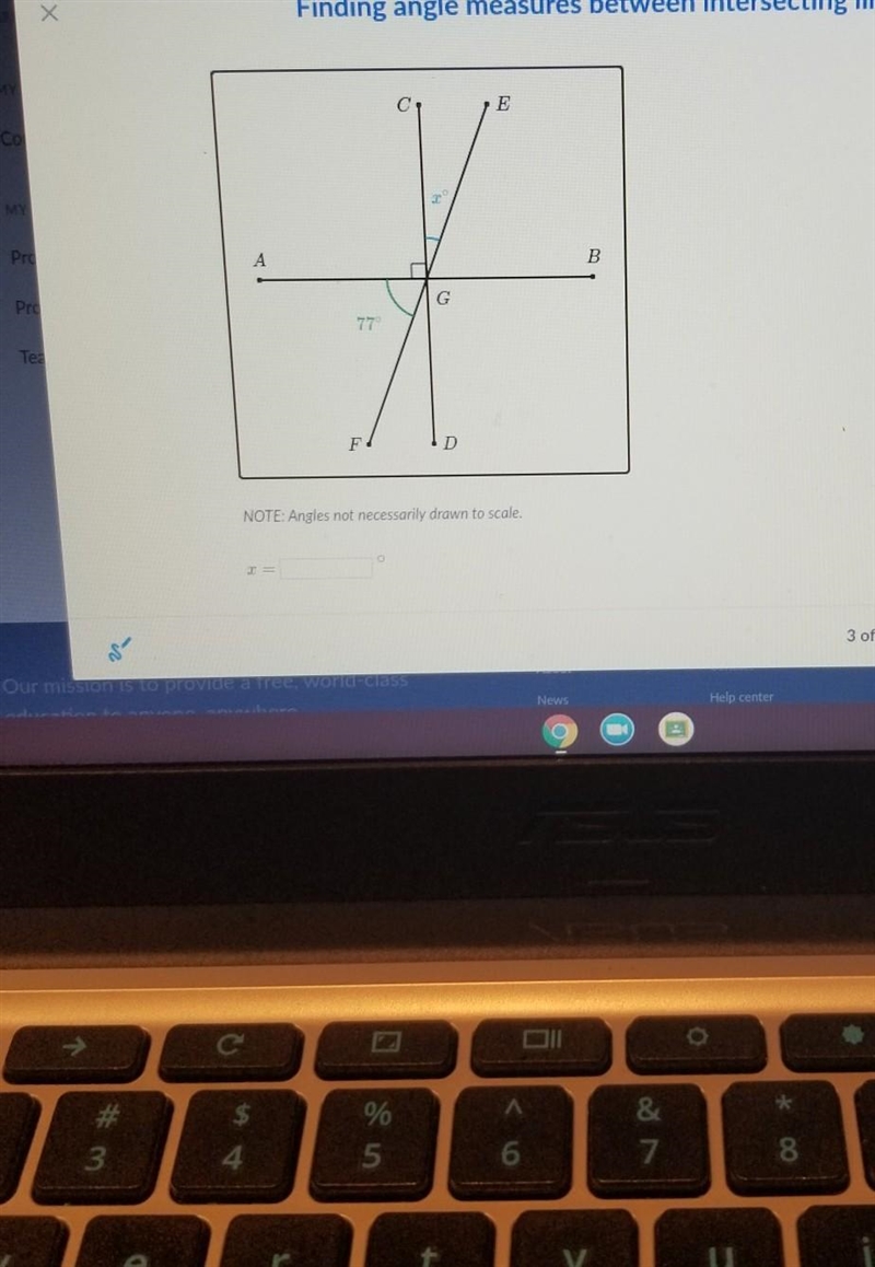 E B A G ord Теа F NOTE: Angles not necessarily drawn to scale. help ​-example-1