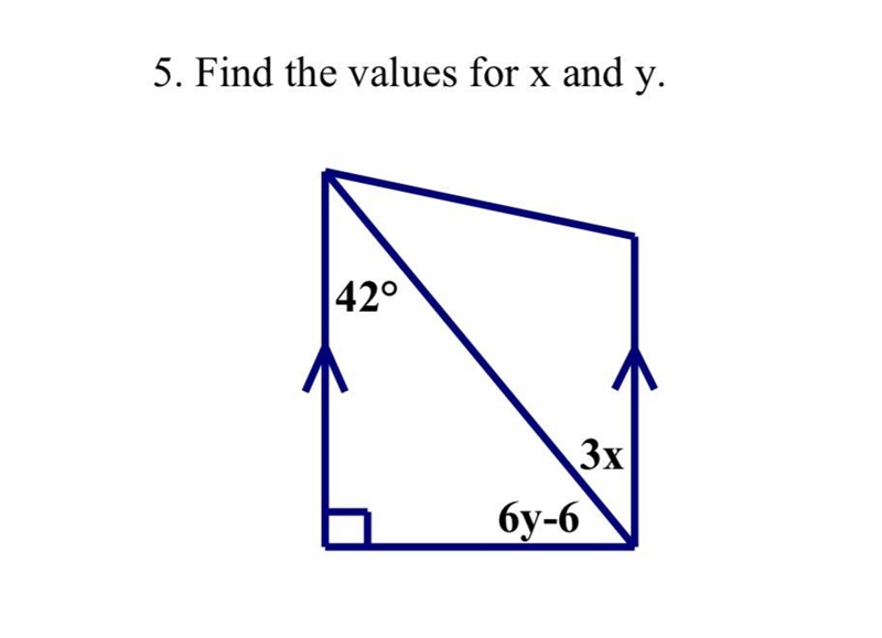 Find the values for x and y.-example-1