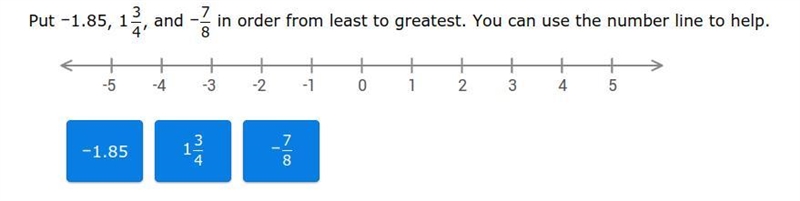 Put them in the order from least to greatest. You can use the number line to help-example-1