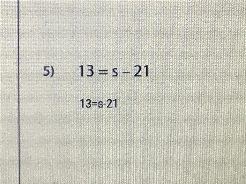 13=s-21 —solving equations-example-1