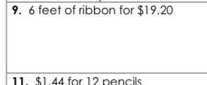 Can someone help me with this? It’s unit rates with price. Question: 6 feet of ribbon-example-1