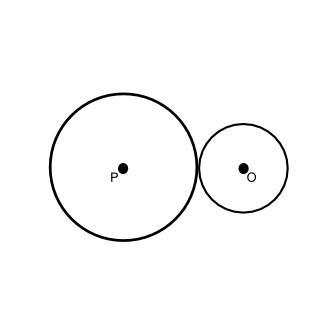 Given: Two distinct circles that are tangent to each other at a common point. How-example-1