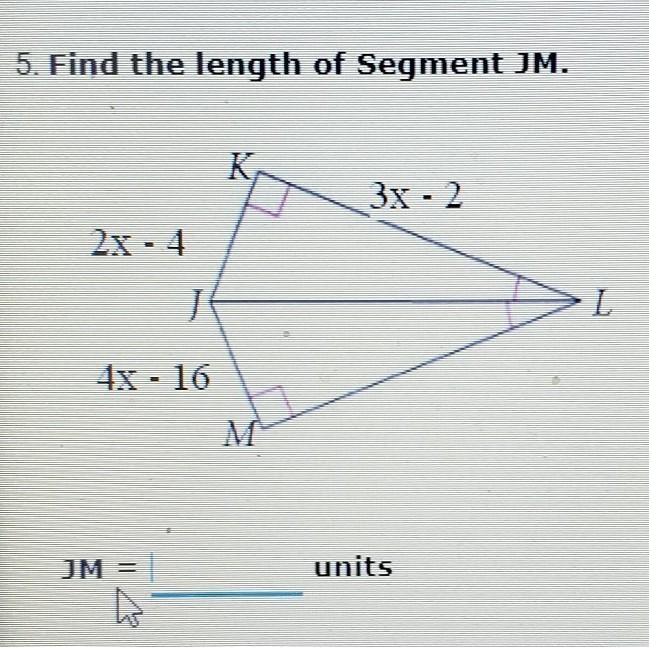 Find the length of Segment JM.​-example-1