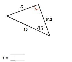 Find the value of x. Give the answer in simplest radical form. PLEASE HELP-example-1