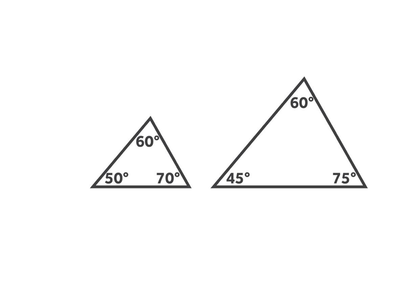 Are the triangles shown below similar to one another?-example-1