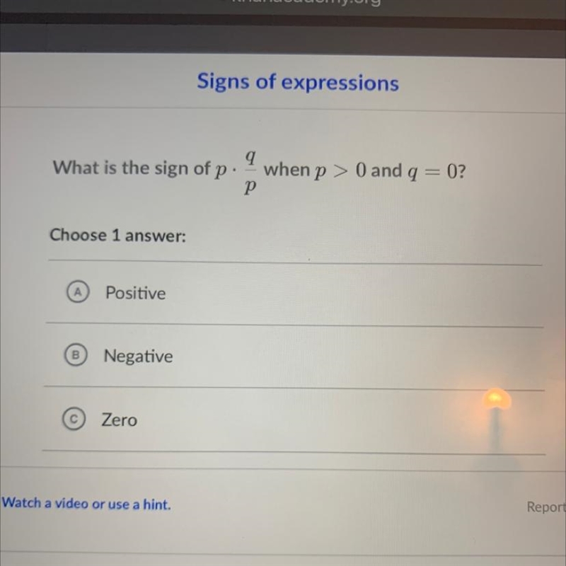 What is the sign of p a when p > 0 and a р 0? .-example-1