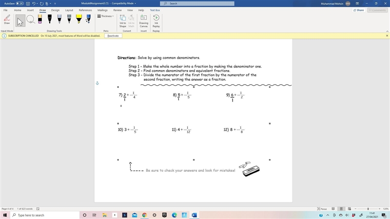 Solve by using common denominators 2/1 divide 1/4-example-1