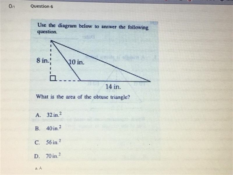 What is the area of the obtuse triangle?-example-1