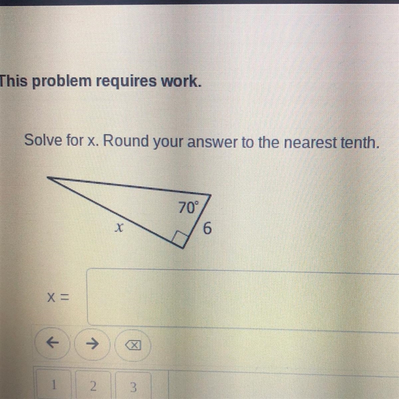 Solve for x. Round answer to the nearest tenth-example-1